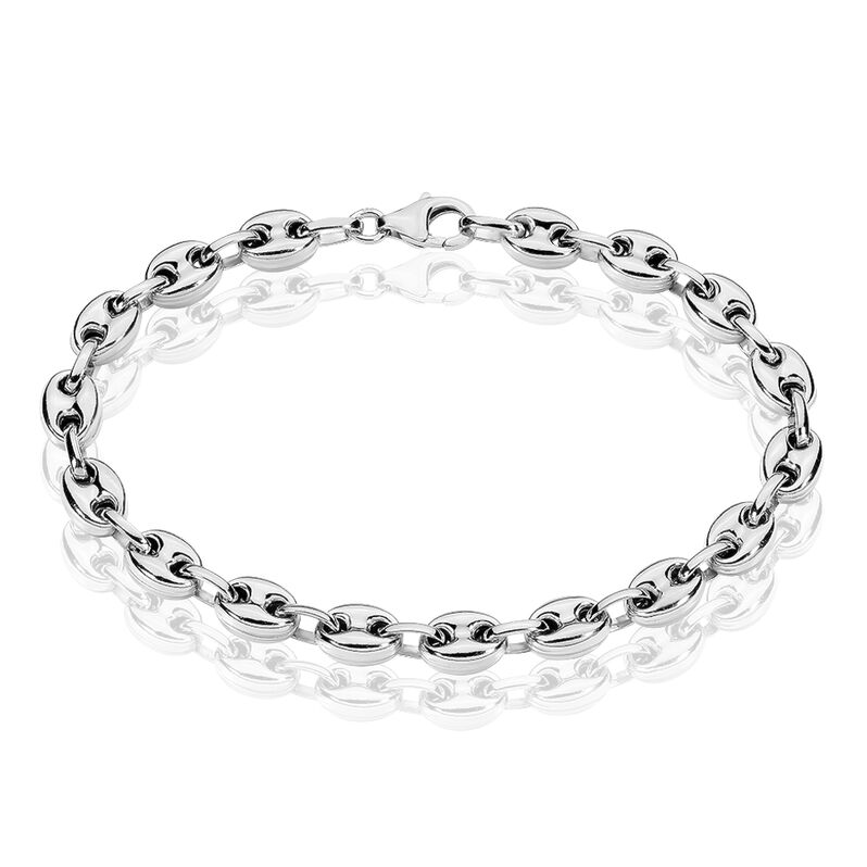 Bracelet Argent Rhodie Carrus Grain De Cafe - Spannringe Herren | OROVIVO