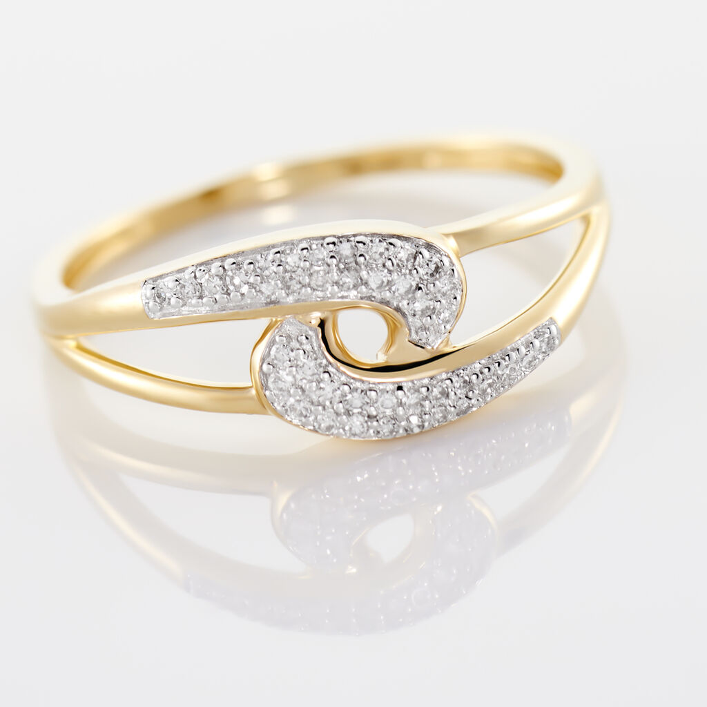 Bague Or Jaune Melisianne Entrelacee Diamant - Spannringe Damen | OROVIVO
