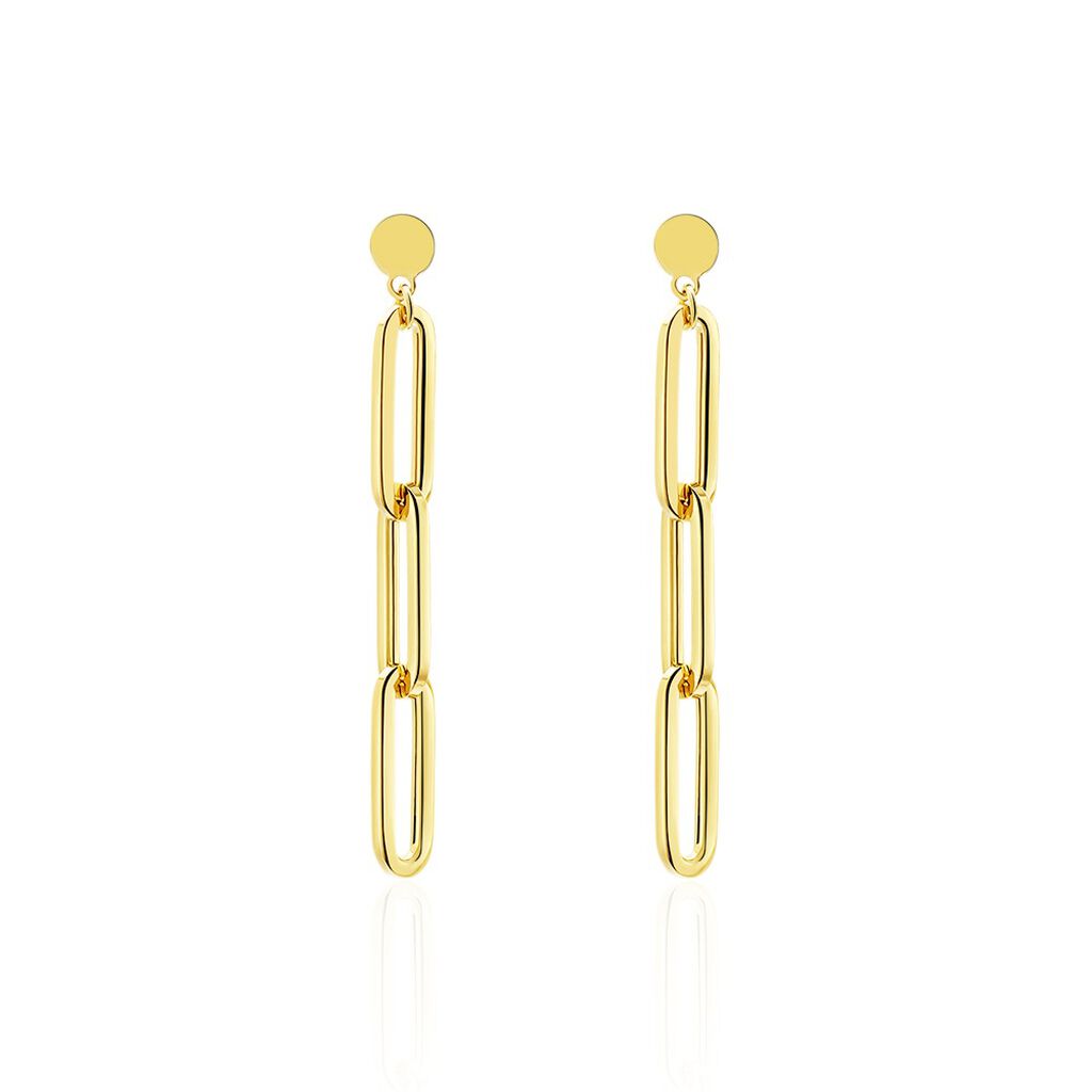 Damen Ohrstecker Lang Gold 375 Kettenglieder Scarlett, Ohrringe Lang ohne Stein