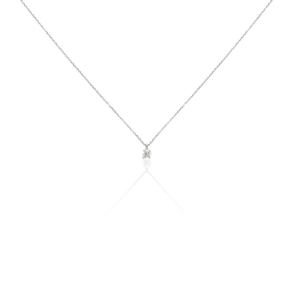 VICTORIA Damen Collier Weißgold 585 (14 Karat) Diamant Weiß 0,21 ct, Anhänger mit Stein
