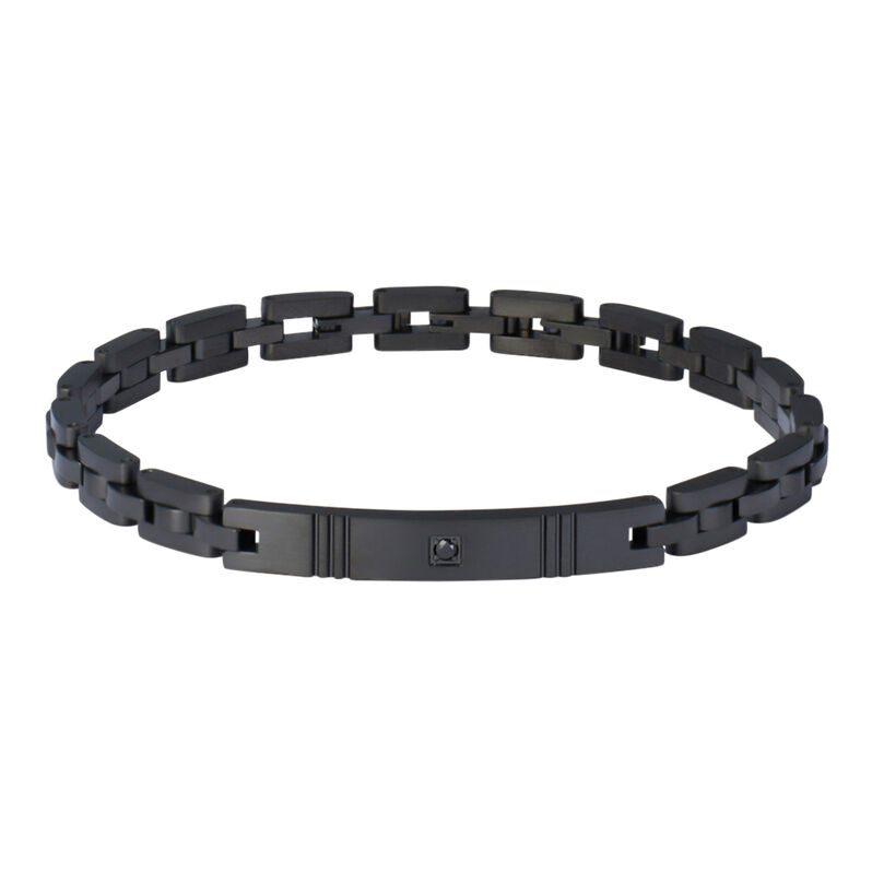 Bracciale Man Code Acciaio Nero Cristallo - Spannringe Herren | OROVIVO