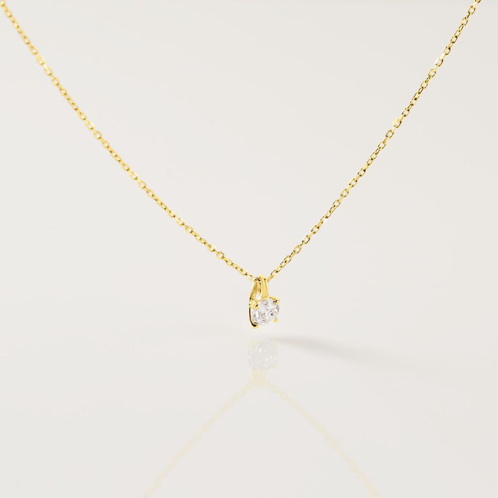 VICTORIA Damen Collier Gold 585 (14 Karat) Diamant Wei&szlig; 0,21 ct