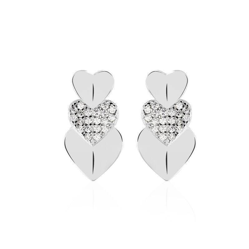 Boucles D'oreilles Argent Haze Cœurs - Spannringe Damen | OROVIVO
