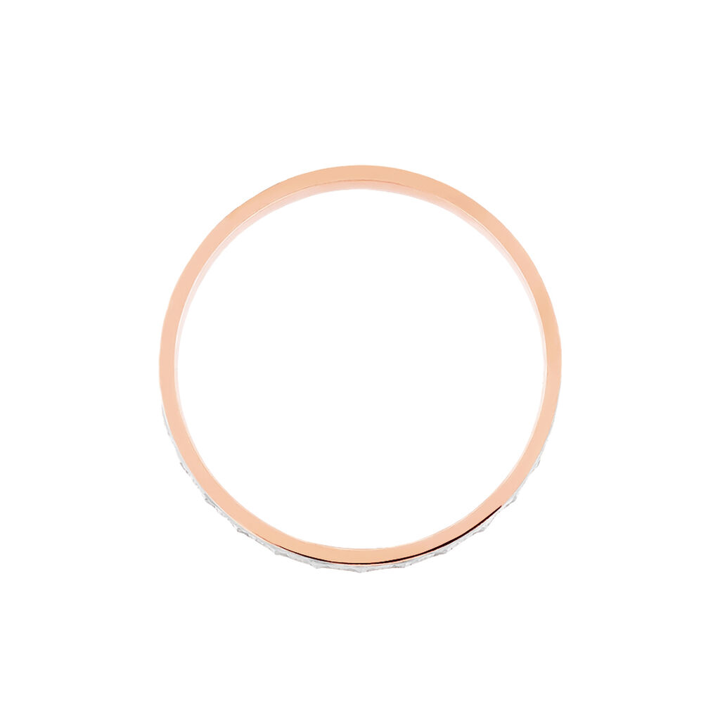 Alliance Fantaisie Diamantee Ruban Plat Or Bicolore - Spannringe Damen | OROVIVO