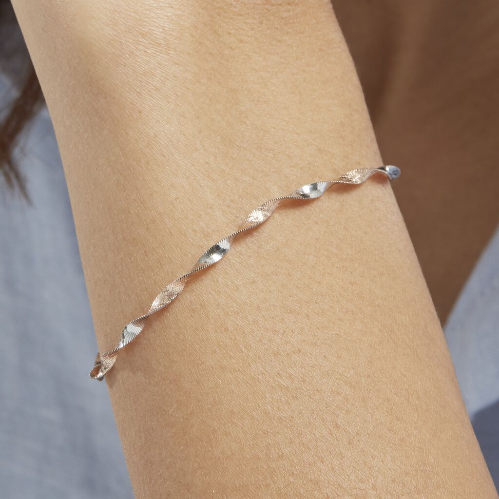 Bracelet Izar Torsadee Or Bicolore - Spannringe Damen | OROVIVO