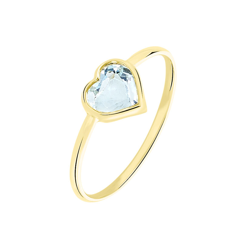 Bague Or Jaune Marsie Cœur Topaze - Spannringe Damen | OROVIVO