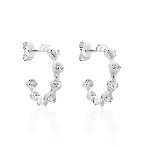 Damen Steckcreolen Silber 925 Glassteine - Creolen Damen | OROVIVO