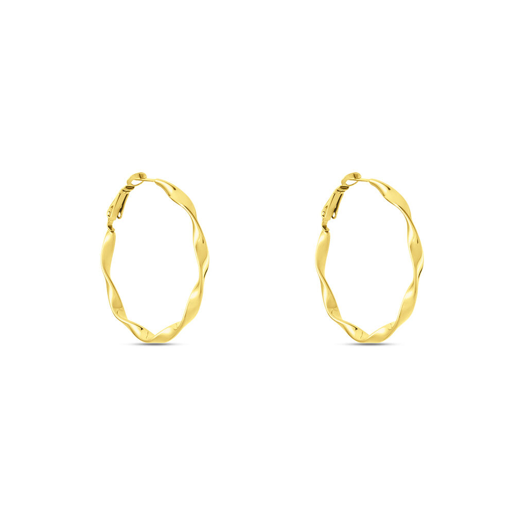 Damen Creolen Edelstahl vergoldet