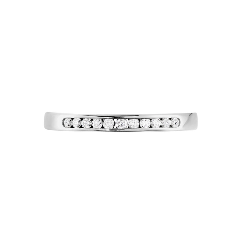 Damen Ring Weißgold 375 Diamant 0,17ct Memo Jata  - Eheringe mit Stein Damen | OROVIVO