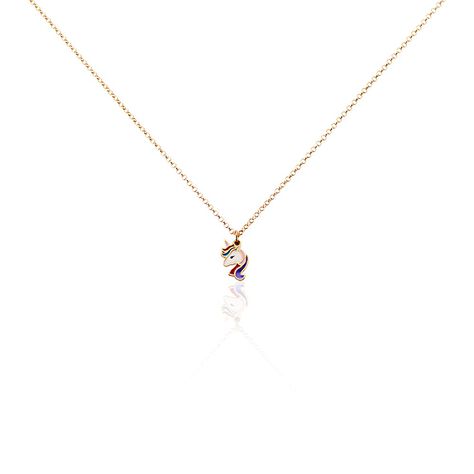 Kinder Kette 925 Silber Rosé vergoldet Einhorn - Halsketten Kinder | OROVIVO