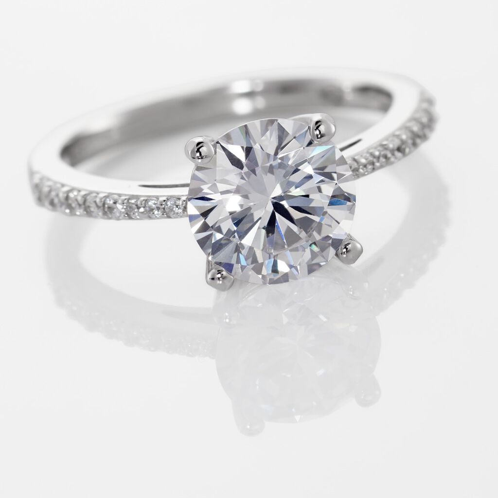 PAULINA Damen Ring Silber 925 Zirkonia Wei&szlig; 2,98 ct B 1,7 mm