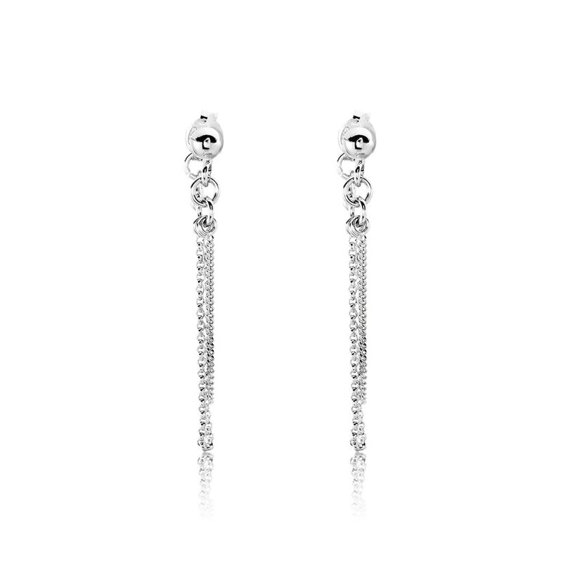 Boucles D'oreilles Pendantes Argent Weiss Novia - Spannringe Damen | OROVIVO