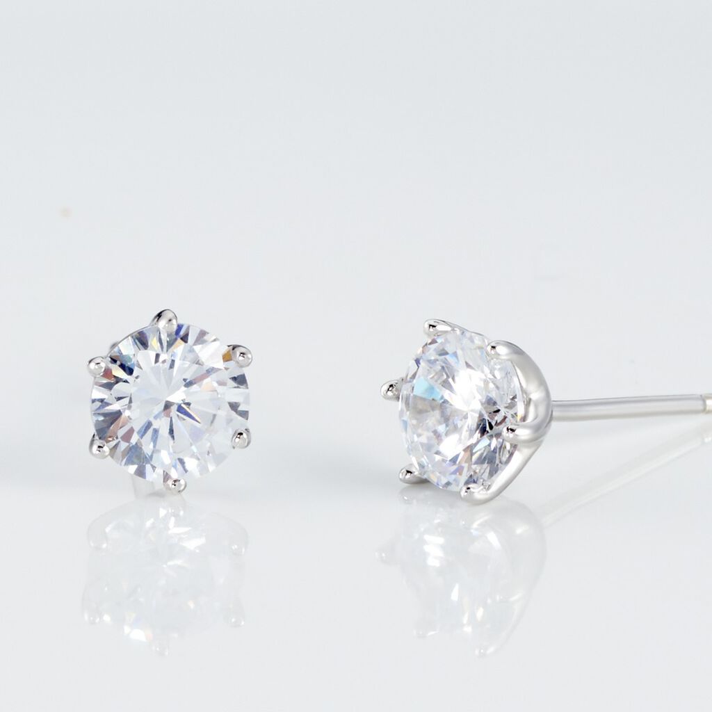 MARIETA Damen Ohrstecker Silber 925 Zirkonia Wei&szlig; 2,7 ct