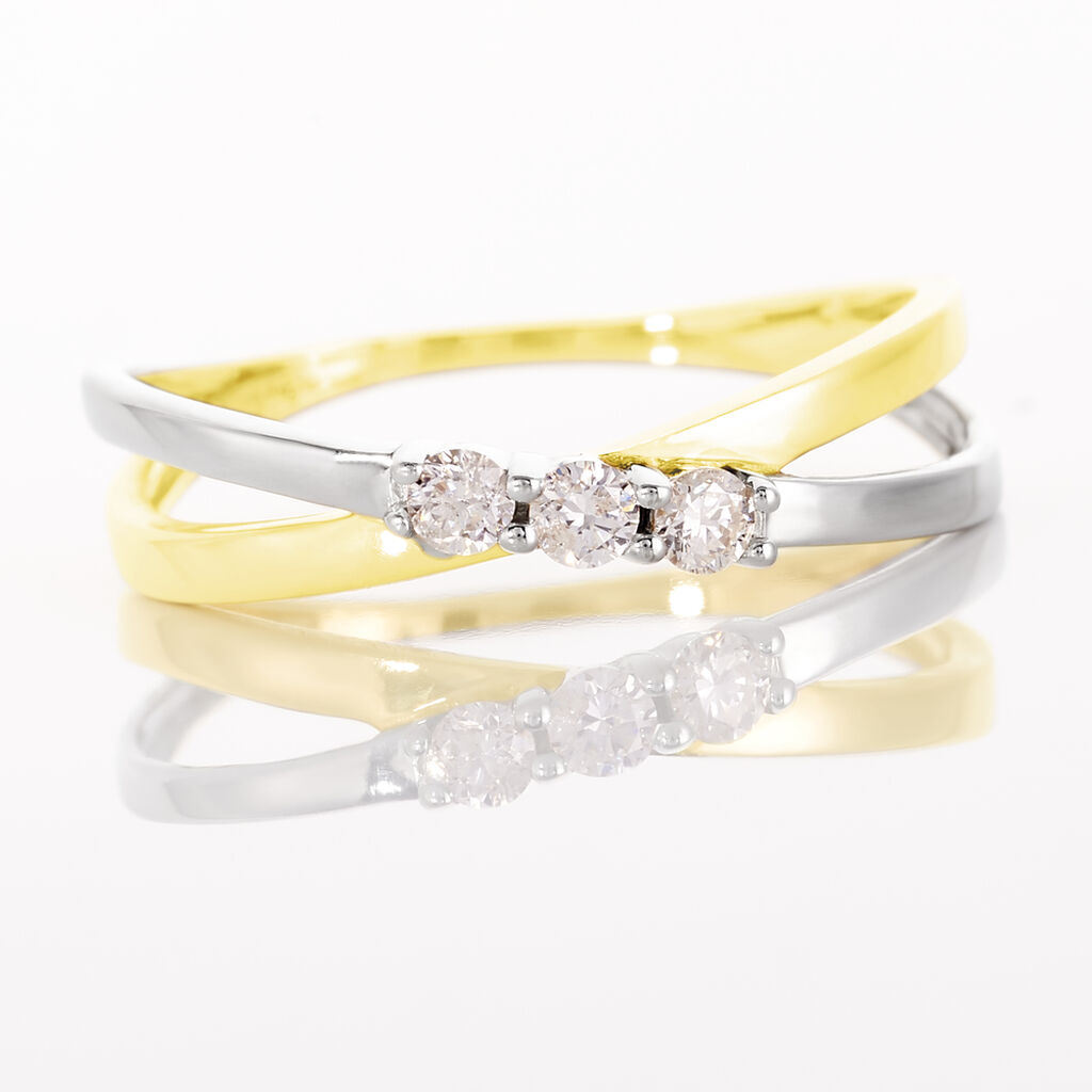 Bague Britany Or Bicolore Diamant - Spannringe Damen | OROVIVO