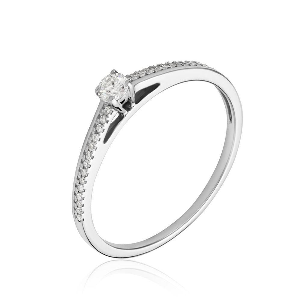 ALEXANDRA Damen Ring Wei&szlig;gold 375 (9 Karat) Diamant Wei&szlig; 0,08 ct
