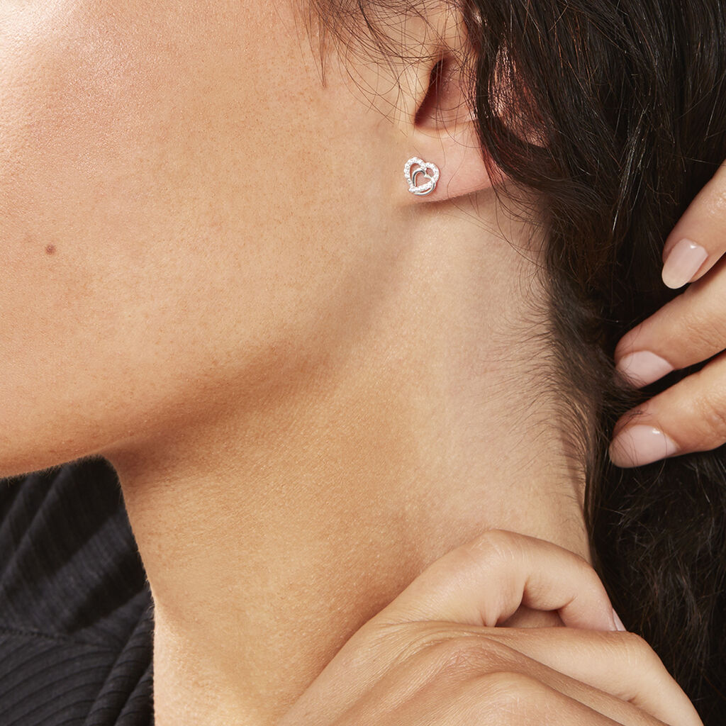 Damen Ohrstecker Weißgold 375 Zirkonia Cecilia  - Ohrstecker Damen | OROVIVO