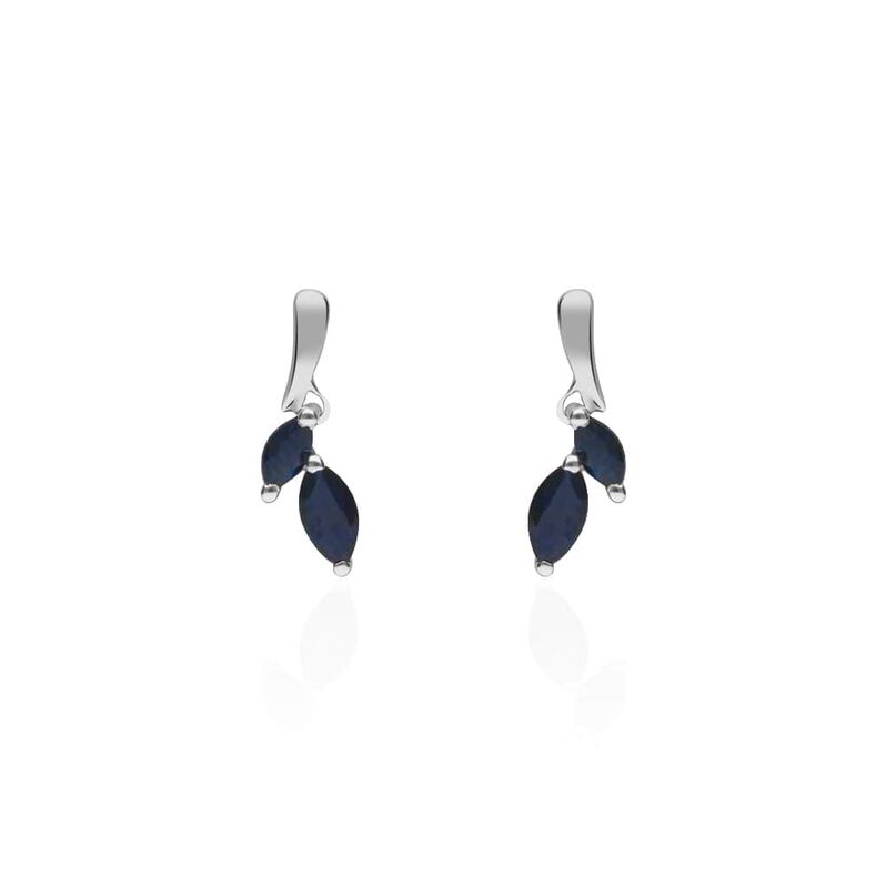Orecchini pendenti in oro bianco con zaffiri 0.56 ct - Spannringe Damen | OROVIVO