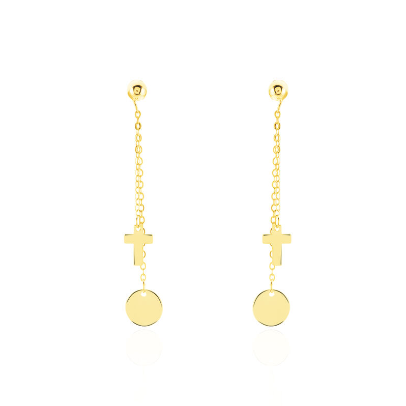 Damen Ohrstecker Lang Gold 375 Kreuz - Ohrringe Damen | OROVIVO