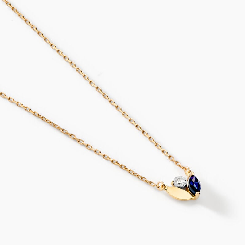 Collier Tameka Or Bicolore Saphir Diamant - Spannringe Damen | OROVIVO