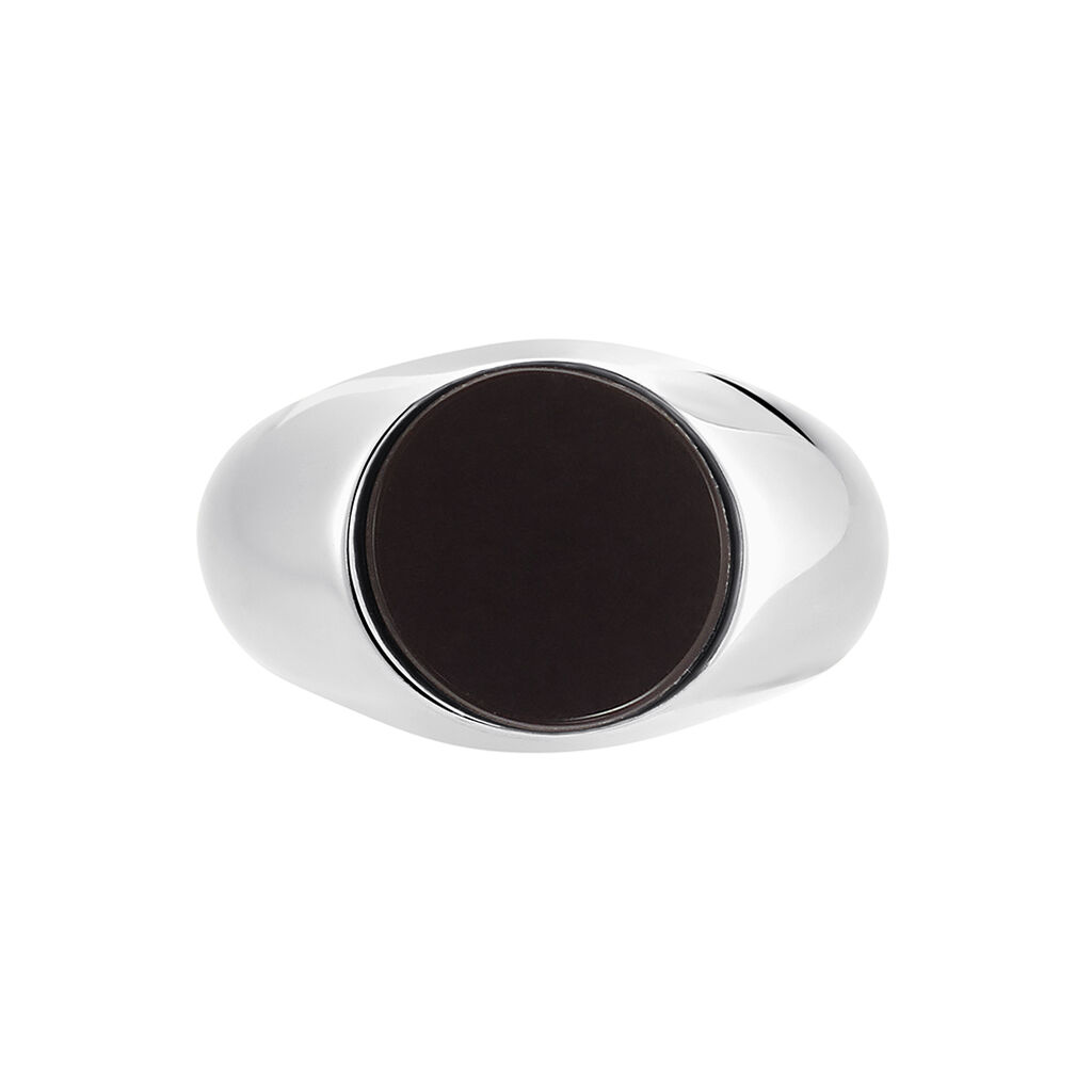 Herren Ring Silber Silber 925 Onyx Schwarz Eugene 19,00mm 1,60mm  - Ringe mit Stein Herren | OROVIVO