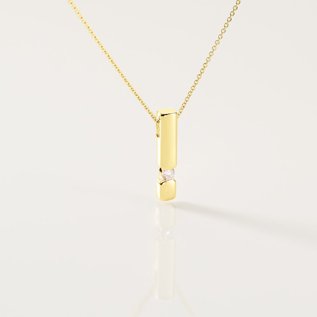 SANINA Damen Collier Gold 585 (14 Karat) Diamant Wei&szlig; 0,1 ct