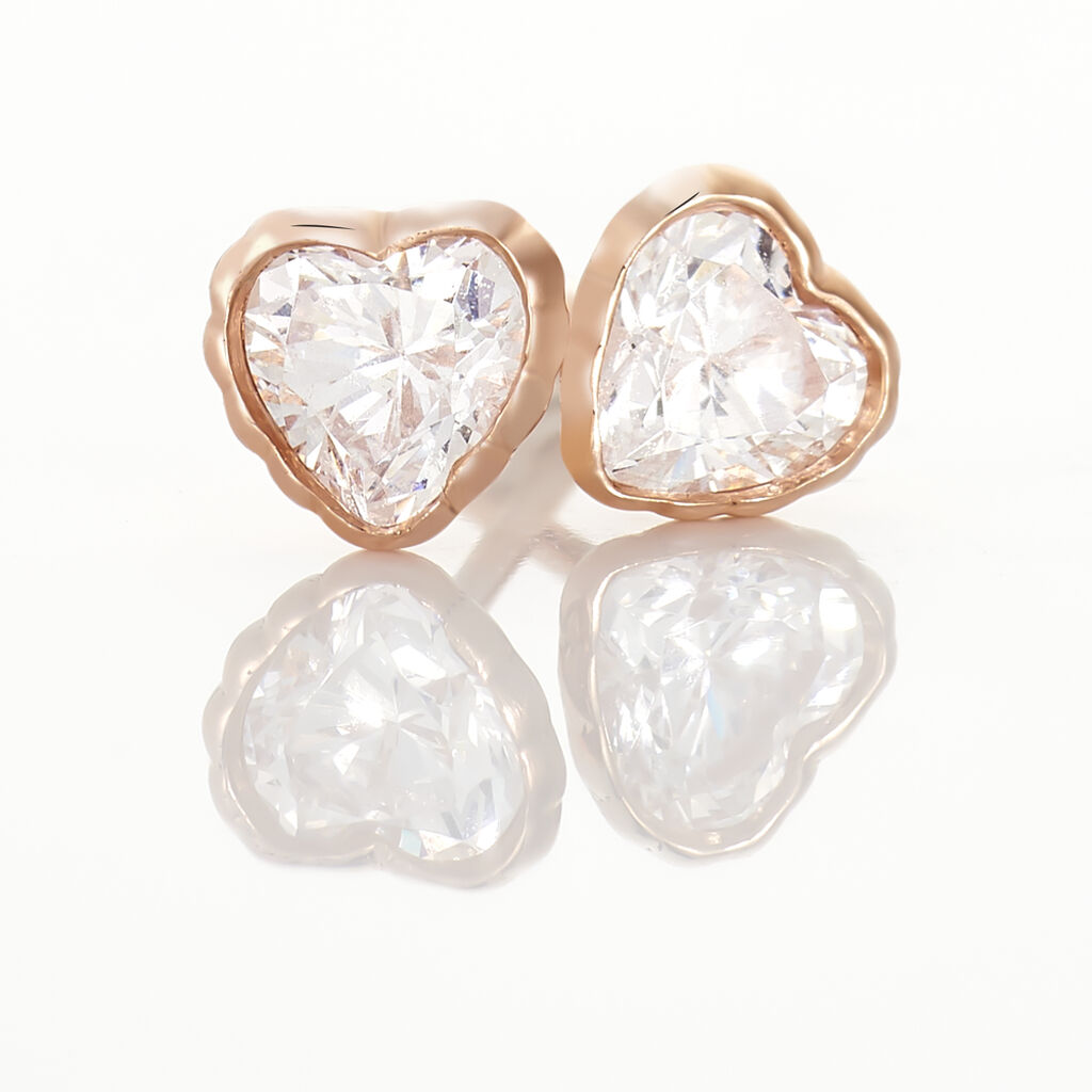 Familie Ohrstecker Rosegold 375 Zirkonia Herz Dotti 