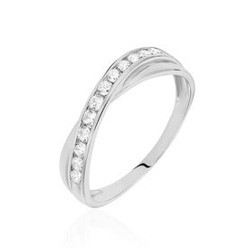 Damenring Weißgold 375 Zirkonia  - Eheringe Damen | OROVIVO
