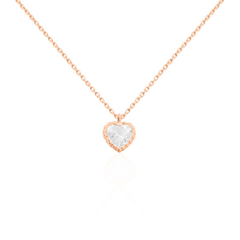 Damen Collier Rosegold 375 Zirkonia Herz Dotti - Halsketten  | OROVIVO