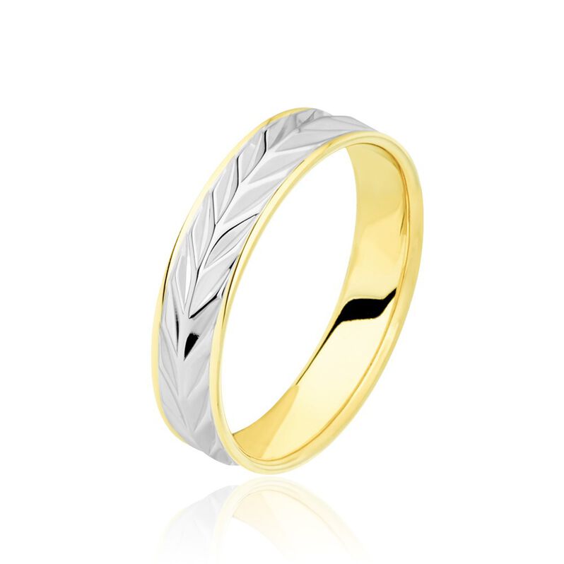 Alliance Epi Fantaisie Ruban Plat Or Bicolore - Spannringe Unisex | OROVIVO