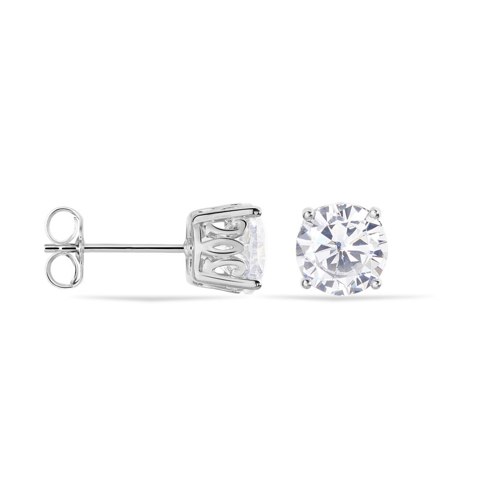 RESI Damen Ohrstecker Silber 925 Zirkonia Wei&szlig; 4,5 ct