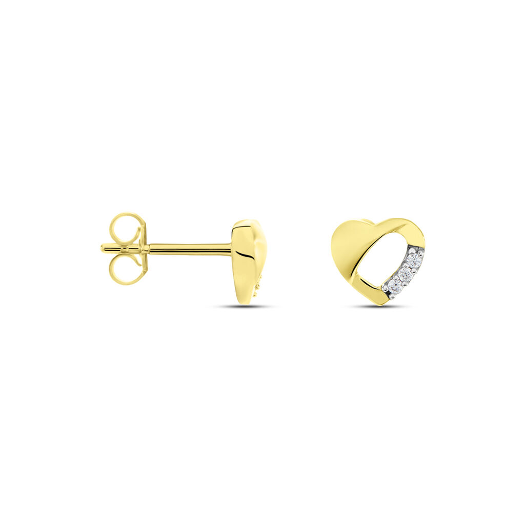 Kinder Ohrstecker Gold 333 Zirkonia Herz - Ohrstecker Kinder | OROVIVO