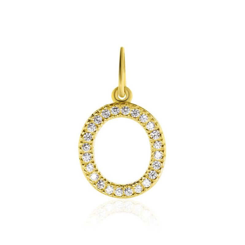 Anhänger Gold 375 Zirkonia Buchstabe O - Schmuckanhänger Familie | OROVIVO