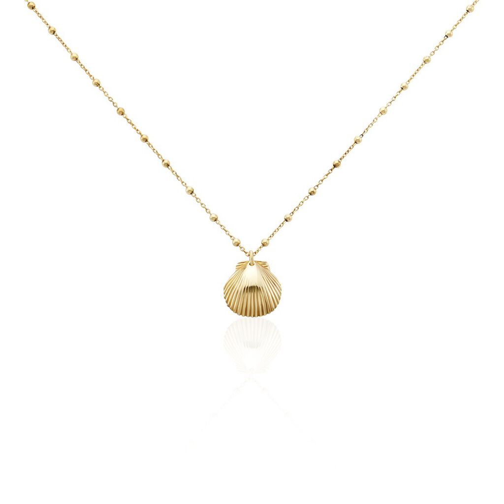 Thumbnail - WERITA Damen Collier Silber vergoldet 925 Muschel B 0,8 mm, Collier ohne Stein