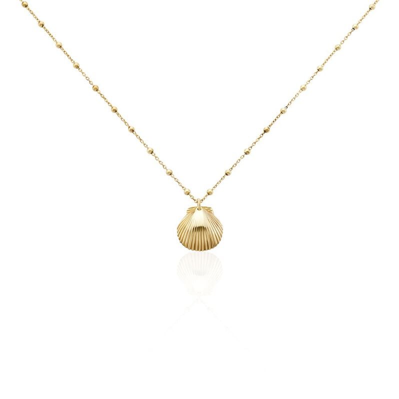 WERITA Damen Collier Silber vergoldet 925 Muschel B 0,8 mm - Halsketten Damen | OROVIVO