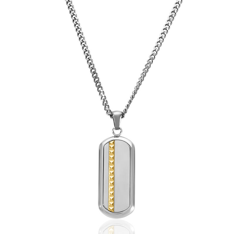 TORIN Herren Collier Edelstahl Bicolor Gelb/Silber Rechteckig B 2,5 mm - Halsketten Herren | OROVIVO