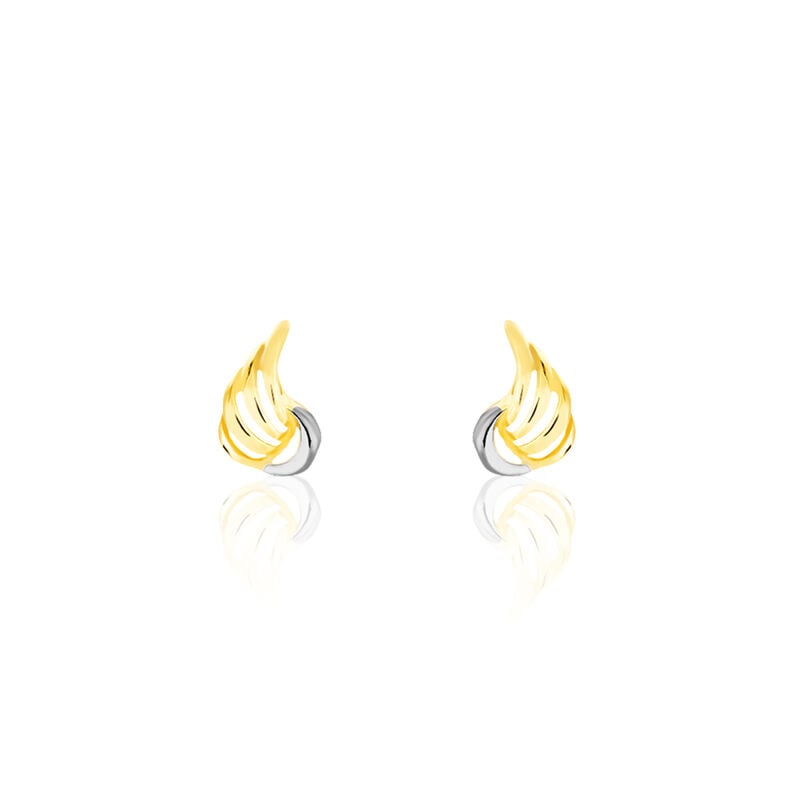 Damen Ohrstecker Gold 333 Bicolor Flügel - Ohrstecker Damen | OROVIVO