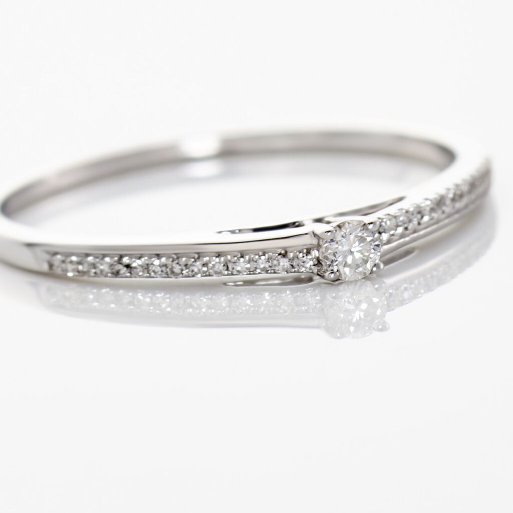 ALEXANDRA Damen Ring Wei&szlig;gold 375 (9 Karat) Diamant Wei&szlig; 0,04 ct