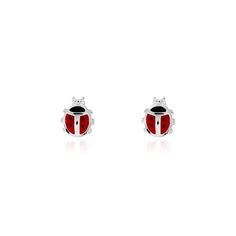 Kinder Ohrstecker Silber 925 Marienkäfer  - Ohrstecker Kinder | OROVIVO