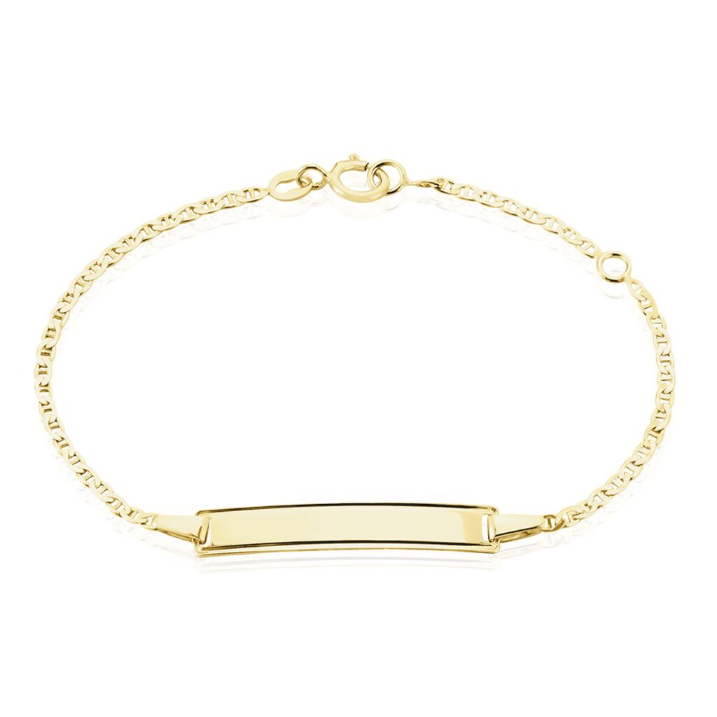 Bracelet Identité Fanelia Maille Marine Or Jaune - Spannringe Kinder | OROVIVO