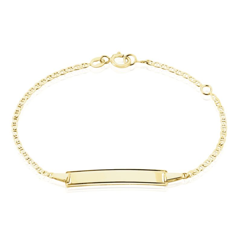 Bracelet Identité Fanelia Maille Marine Or Jaune - Spannringe Kinder | OROVIVO