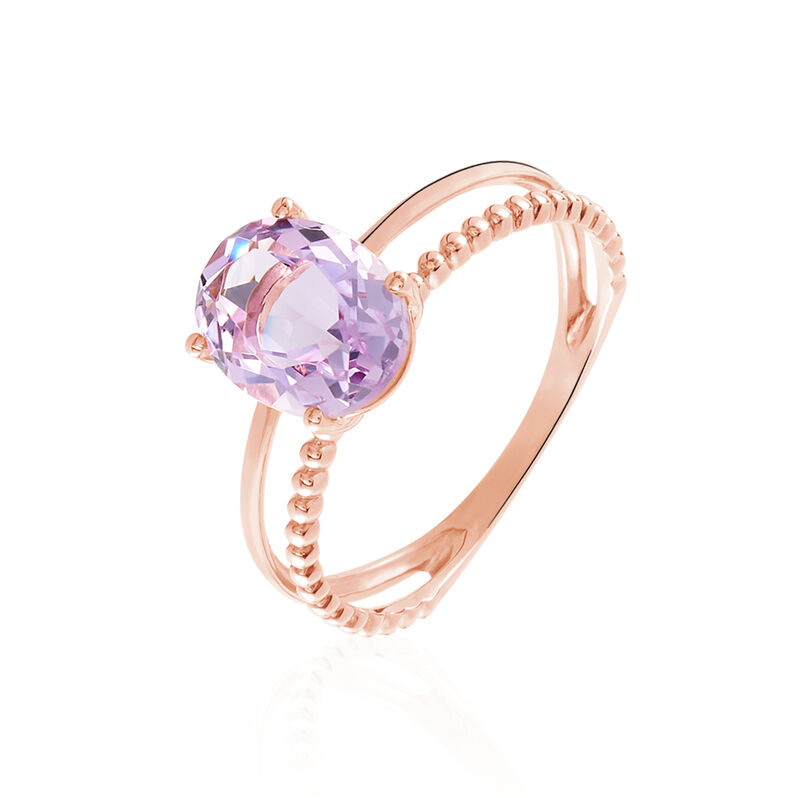 Bague Or Rose posy Corps De Bague Double Amethyste Ovale - Spannringe Damen | OROVIVO