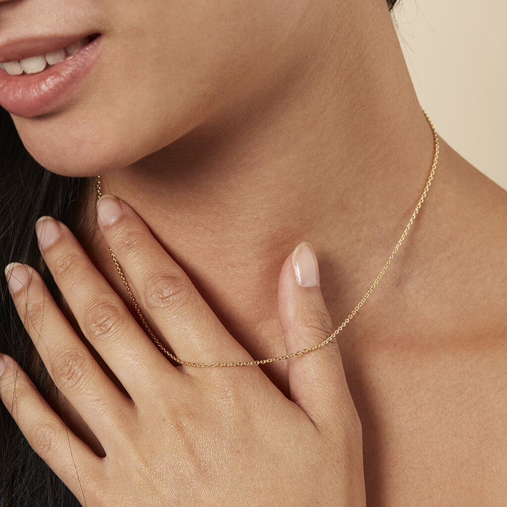 Damen Ankerkette Gold 585 Diamantiert  - Halsketten Damen | OROVIVO