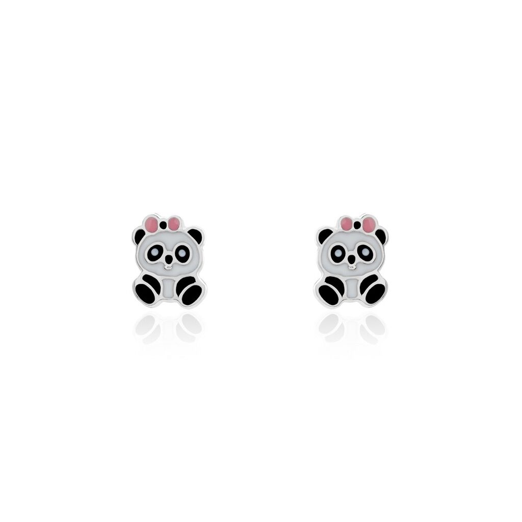 Kinder Ohrstecker Silber 925 Panda Schwarz Weiss - Ohrstecker Kinder | OROVIVO