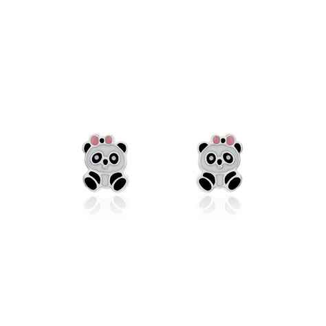 Kinder Ohrstecker Silber 925 Panda Schwarz Weiss - Ohrstecker Kinder | OROVIVO
