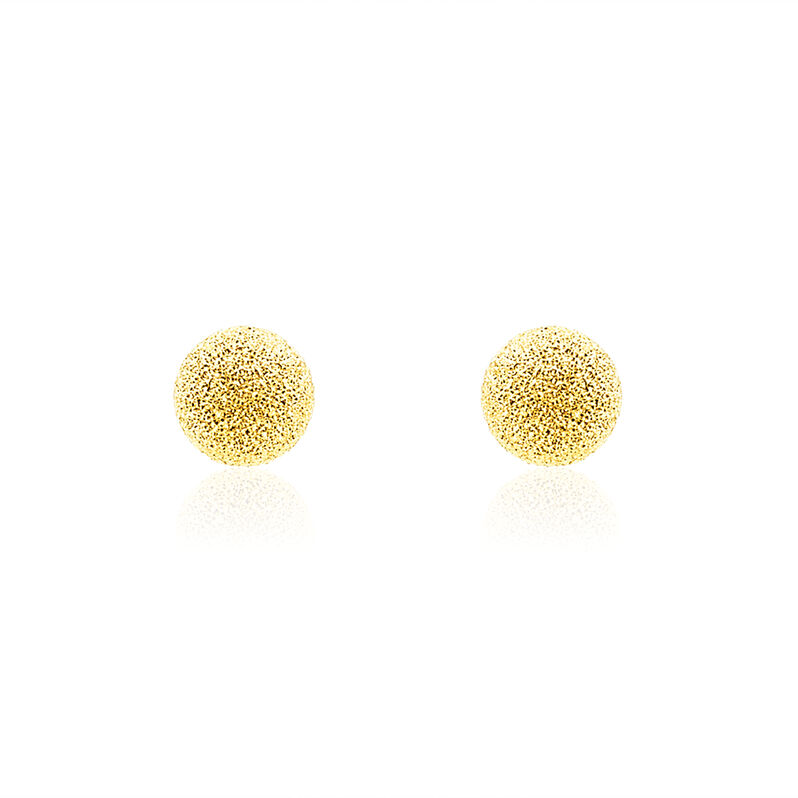 Damen Ohrstecker Gold 375 Kugel Satiniert 5mm - Ohrstecker Damen | OROVIVO