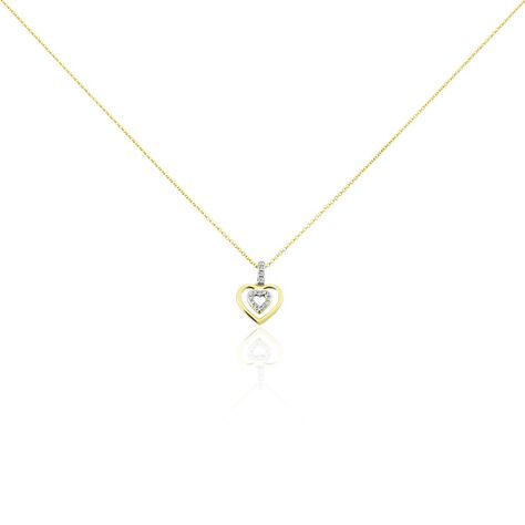 Damen Collier Gold 375 Diamant 0,07ct Herz Herz In Herz 0,95mm 45cm - Halsketten Damen | OROVIVO