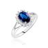 SINYA Damen Ring Silber Silber 925 Glas Blau 2,06 ct