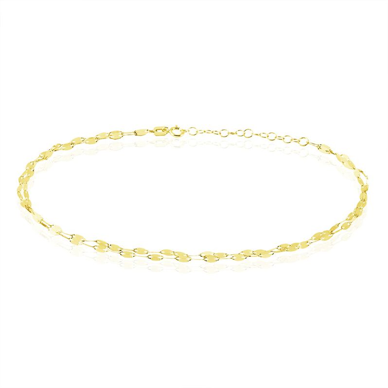 Double Chaine De Cheville Or Jaune Zaig Maille Lumina - Spannringe Damen | OROVIVO