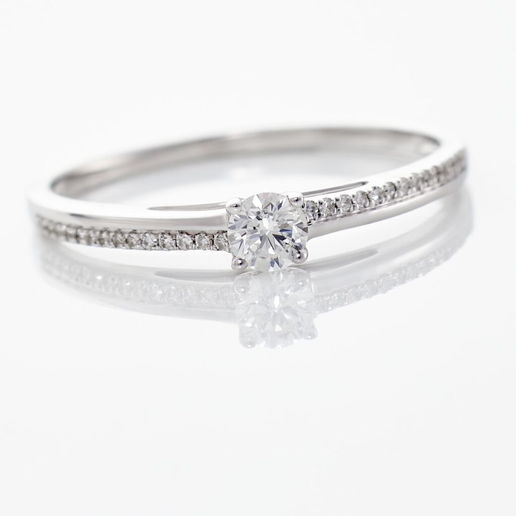 Damen Ring Weißgold 375 Diamant 0,22ct Alexandra  - Verlobungsringe Damen | OROVIVO