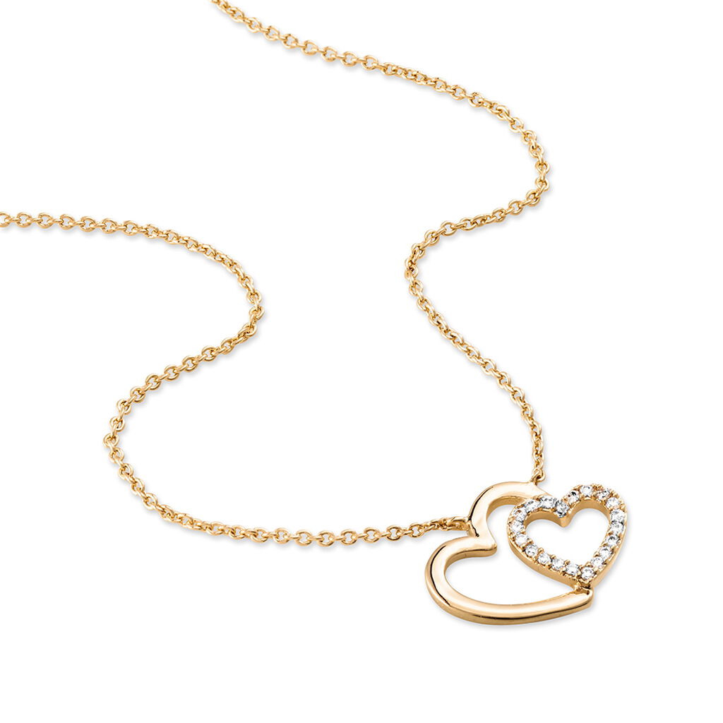 Damen Halskette Messing 18 Karat Vergoldet Zirkonia Herz Alexandra - Halsketten Damen | OROVIVO